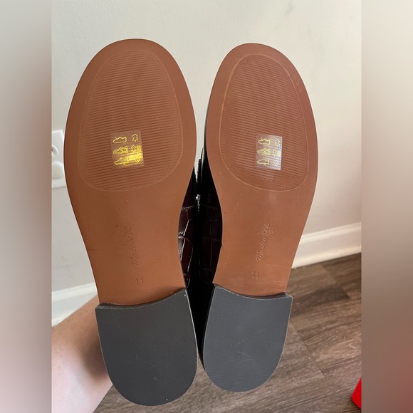 Madewell The Grayson Penny Loafer in Chocolate Raisin Crocodile NWOB size 11 - Picture 13 of 14